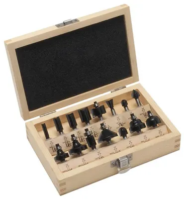 Productafbeelding van Set van 15 hardmetalen freesjes (1/4" schacht)