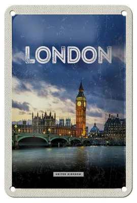 Produktbild von Blechschild Reise 12x18cm London United Kingdom Dekoration