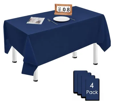4er-Pack rechteckige Einweg-Tischdecken 137x274 cm, marineblau