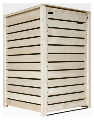 Produktbild von Mülltonnenverkleidung Holz 120L - 240L Natur mit Rückwand