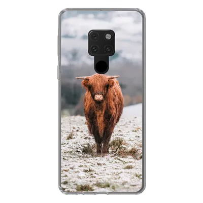 Produktbild von MuchoWow® Handyhülle Schutzhülle Hülle für Huawei P40 Lite Schottischer Highlander - Schnee - Berg Silikon Softcase Handy Hülle - Handy