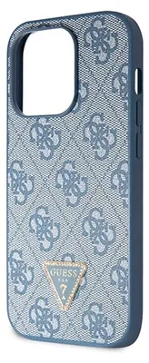 Zdjęcie produktu dla Etui Guess GUHCP14LP4TDSCPB do iPhone'a 14 Pro 6.1", niebieskie, niebieskie, twarde, metalowe logo Crossbody 4G