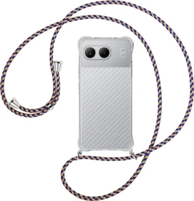 Produktbild von Handykette Backcover-Schutzhülle mit Band (Metall silberfarben) für OnePlus Nord 4 5G - blau+beige