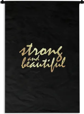 Produktbild von MuchoWow® Wandteppich Wandbehang Zitate - Motivation - Schwarz - Gold 60x90 cm Tapisserie Dekoration Wandtuch - Foto-Teppich - Abwaschbar