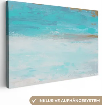Zdjęcie produktu dla OneMillionCanvasses® - Obrazy na płótnie - 140x90 cm, Kolor - Niebieski - Biały - Sztuka, Druk na ścianie Dekoracja ścienna - Zdjęcie na płótnie - Obraz na drewnianej ramie