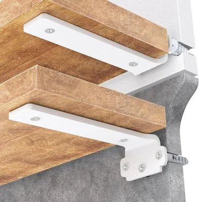 Produktbild von Famanu Wandregalhalter 15 cm - Robuste Metallstützen bis 75 kg