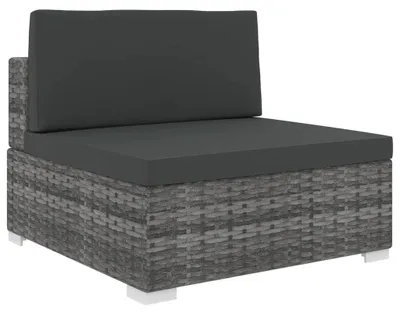 Produktbild von Mittelsofa mit Kissen Modular Poly Rattan Grau