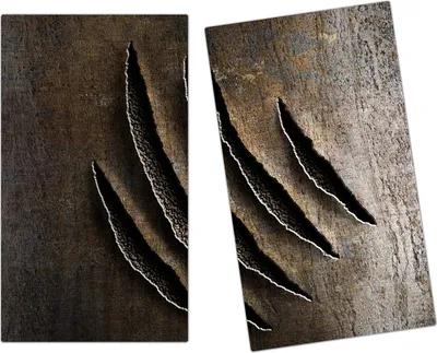 Produktbild von Spritzschutz Herdabdeckplatte Schneidebrett aus Glas Geknacktes Metall 2-Teilig (60x52cm)