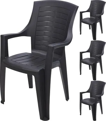 Imagen del producto de Silla apilable, silla de jardín, silla de bistró, silla de plástico, apilable, 91x60x55 cm, modelo 0610