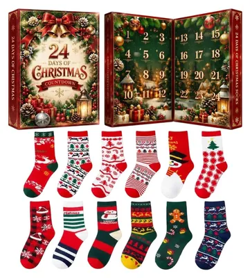 Produktbild von Socken Adventskalender 2026 Erwachsene 24 Tage Weihnachtskalender Box B