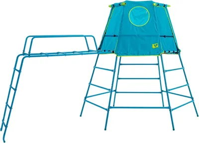 Produktbild von Evolutiver Spielturm mit Affenbrücke EXPLORER TOUR Blau H201cm