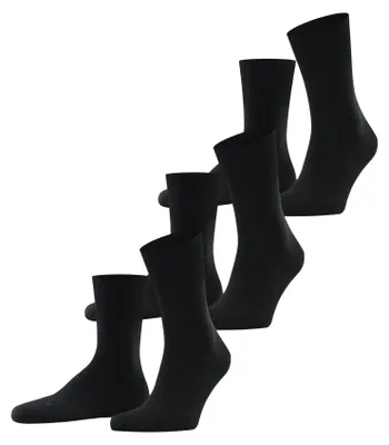 Produktbild von FALKE Unisex Socken Run Multipack U So Baumwolle einfarbig 3 Paar, Schwarz Black 3000, 46-48