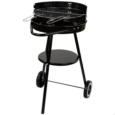 Zdjęcie produktu dla Grill na węgiel drzewny z kółkami Active Black 42 x 76,5 x 42 cm