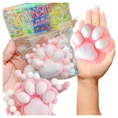 Produktbild von Anti-Stress Fidget Spielzeug Kätzchen Pfote für Kinder & Erwachsene – Weicher Schaumstoff zum Drücken, Kneten & Entspannen, handlich, zufällige Farbe, Geschenk für Katzenliebhaber