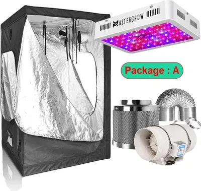 Obrázek produktu pro Voskový stan, plnospektrální LED, energeticky úsporný systém, sada A, 120x120x200 sada