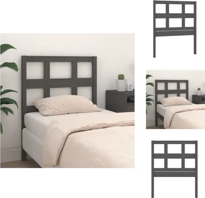 Produktbild von vidaXL Kopfteil Grau 80,5x4x100 cm Massivholz Kiefer -  Kopf- & Fußenden