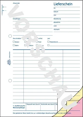 Produktbild von Formularbuch Lieferschein A5 selbstdurchschreibend VE=10x3x40 Blatt
