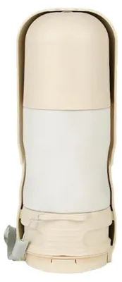 Produktbild von Trinkflasche für Hunde - Tragbare Wasserflasche mit Napf - 350 ml - LED-Beleuchtung - Faltbarer Napf - Auslaufsicher - Filter - Einhandbedienung - Weiß