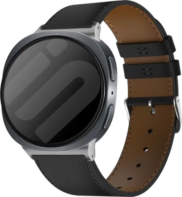 Produktbild von Strap-it Lederarmband - Lederarmband mit Schnallenverschluss - passend für Samsung Galaxy Watch 8 - 40mm / Galaxy Watch 8 - 44mm / Galaxy Watch 8 Classic (schwarz)