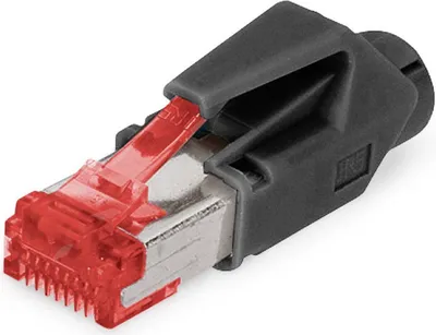 Produktbild von Digitus Hirose Modular Stecker, CAT 6 TM 21 - 10 Stk., RJ-45, Schwarz, Rot, Stecker, Gerade, Polycarbonat (PC), Cat6