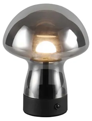 Obrázok produktu pre Stolná lampa LED, čierna, dymové sklo, dotykový stmievač, H 18 cm
