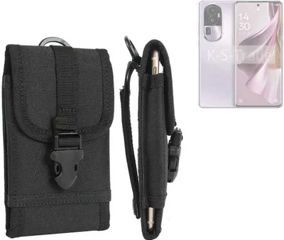 Produktbild von K-S-Trade Holster Handy Hülle kompatibel mit Oppo Reno10 PHW110 Holster Handytasche Gürtel Tasche Schutz Hülle Robust Outdoor schwarz