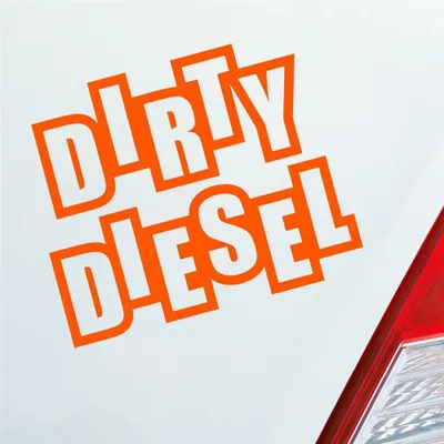 Produktbild von Auto Aufkleber Dirty Diesel Dreckig Hoher Verbrauch Sprit 12x10 cm Orange Sticker Heckscheibenaufkleber