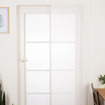 Produktbild von Schiebevorhang Leinenstruktur Voile transparent weiß 245x60cm (BxH)