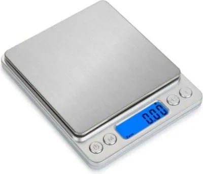 Image de Balance en argent - 0,01 à 500 grammes - Balance de cuisine - Graduation au milligramme - Précision de 0,01 gramme