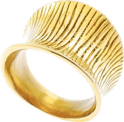 Produktbild von Gr. 58 Damen Ring Edelstahl gelbgoldfarben beschichtet breit