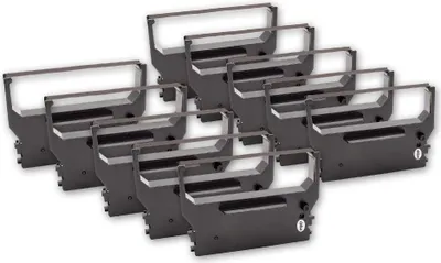 Produktbild von vhbw 10x Farbband Schriftband kompatibel mit Star Micronics SP 342, SP 341, SP 348, SP 347, UP 389, SP 349 Nadeldrucker, Bondrucker - Schwarz