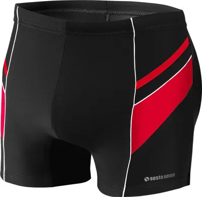 Produktbild von Sesto Senso Herren Badehose – Sportliche, eng anliegende Schwimmshorts für Männer, ideal für Pool und Schwimmsport – Größe XXL Schwarz