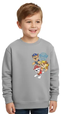 Produktbild von Paw Patrol Sweatshirt für Jungen - Chase, Marshall & Rubble Kinder Pullover Oberteil Langarm Grau 122-128