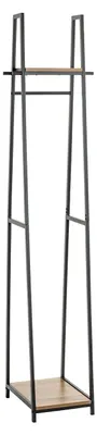 Standgarderobe Eiche/Schwarz, B 38 x H 166 x T 40 cm