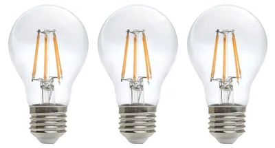 Produktbild von Kobi E27 LED Filamentlampe 12W 1521lm 3000K Warmweiß 230V 60mm 3 Stück