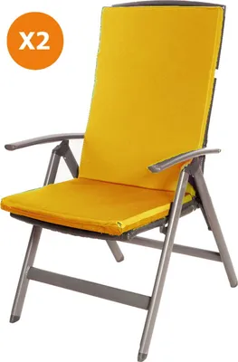 Produktbild von Stuhlkissen 2er set | Sitzkissen 110x47x4cm Orange | sitzkissen stuhl | stuhlkissen outdoor | sitzkissen hochlehner