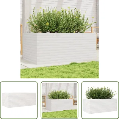 Produktbild von The Living Store Pflanzkübel Weiß 110x60x46 cm Massivholz Kiefer