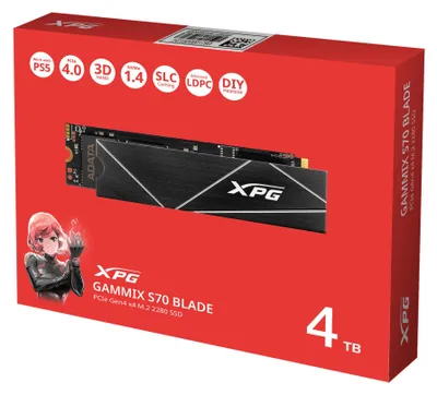Produktbild von ADATA-XPG SSD PCIe Gen 4x4   4TB GAMMIX S70 BLADE R/W 7400/6600