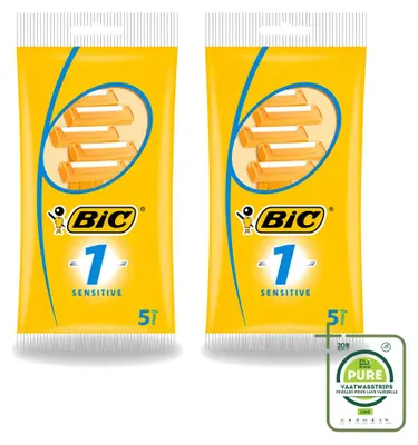 Zdjęcie produktu dla 2 sztuki maszynek do golenia jednorazowych Bic 1 Sensitive dla mężczyzn - opakowanie zbiorcze