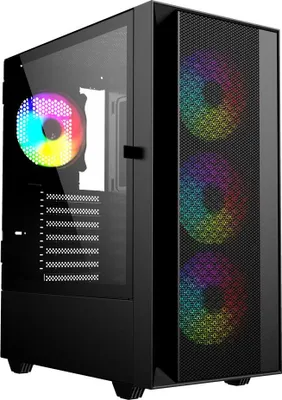 Produktbild von Gembird Fornax 4000 ARGB-Gaming-ATX-Computergehäuse  Midi-Tower  Hintergrundbeleuchtung  Schwarz