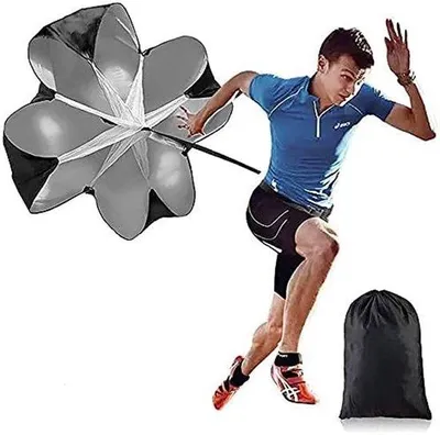 Produktbild von Parachut für Lauftraining - Laufparachut - Drag Parachute - Laufparachut für Lauftraining - Laufparachut für Geschwindigkeitstraining - Drag Parachut - Laufparachut für Fitness - schwarzes Laufparachut