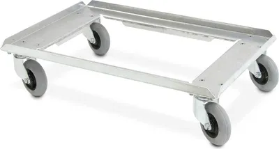 Produktbild von Flüsterroller Edelstahl Transportroller, geräuscharm, für Behälter 600 x 400 mm/Eurokästen/Bäckerkörbe