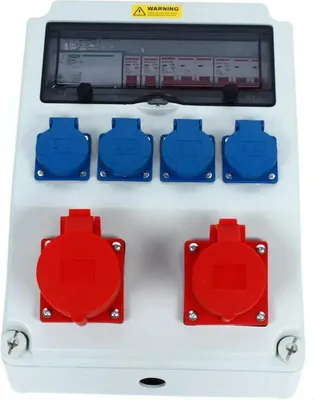 Immagine prodotto di Pannello di distribuzione Baustrom - Mini scatola di distribuzione a parete per elettricità - Impermeabile - 16A/32A - 230V - Con copertura per interruttori