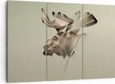 Produktbild von Bild auf Leinwand - Leinwandbild - Elch Abstraktion - 105x70cm - Wand Bild - Wanddeko - Wandbilder - Leinwanddruck - Bilder - Kunstdruck - Wanddekoration - Leinwand bilder - Wandkunst - CE105x70-3840