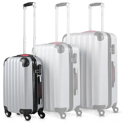 Image de Valise rigide, argentée, 34 L, ABS, roues à 360°