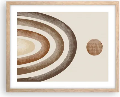 Produktbild von Gerahmtes Poster - Rahmen in heller Eiche - Stück geometrisch Boho - 50x40 cm - Wand Bild - Wanddeko - Wandbilder - Kunstposter - Wandposter - Bilderrahmen - Bilder - Kunstdruck - P2NAA50x40-4841