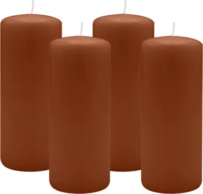 Produktbild von 4er Set Adventskranzkerzen Haselnuss Ø 60 x 120 mm