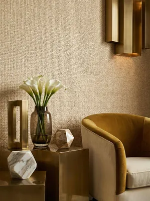 Newroom papel pintado no tejido Gilvara Beige beis, ambientado