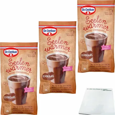 Produktbild von Dr. Oetker Seelenwärmer Pudding Schokolade 3er Pack (3x59g Beutel) + usy Block