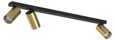 Produktbild von Spot Strahler Metall Messing massiv verstellbar in Schwarz GU10 3-flammig länglich Modern